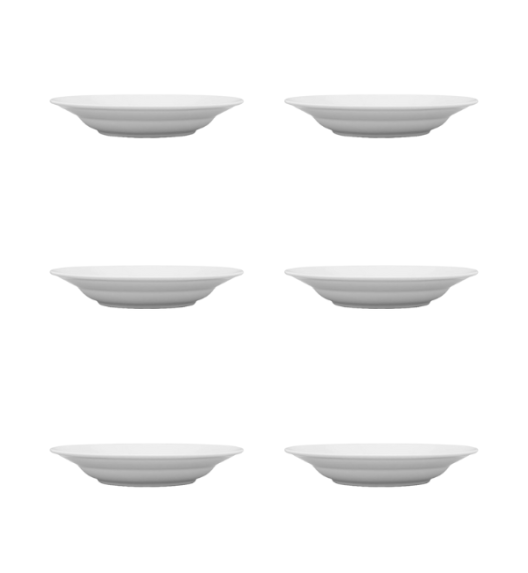 LUBIANA CORONA 0612 Talerz głęboki 22,5 cm x 6 sztuk  | biała porcelana 