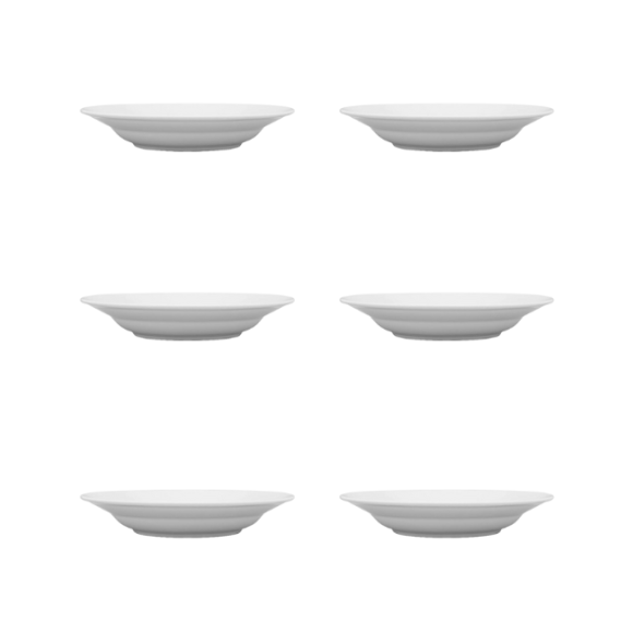 LUBIANA CORONA 0612 Talerz głęboki 22,5 cm x 6 sztuk  | biała porcelana 