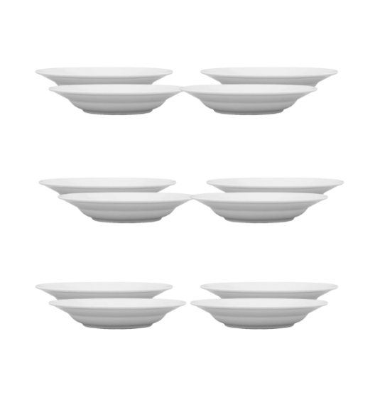 LUBIANA CORONA 0612 Talerz głęboki 22,5 cm x 12 sztuk  | biała porcelana 