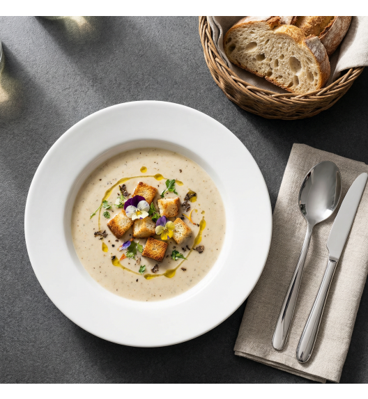 LUBIANA CORONA 0612 Talerz głęboki 22,5 cm x 18 sztuk  | biała porcelana 