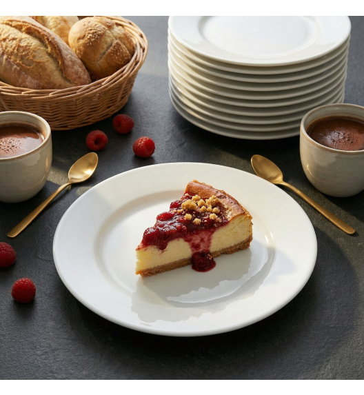 LUBIANA CORONA 0611 Talerz deserowy 20 cm x 60 sztuk | biała porcelana 