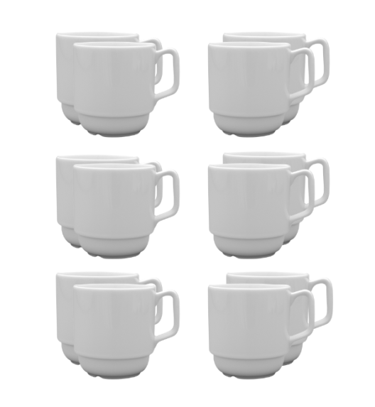 LUBIANA CORONA 0213 Kubek 280 ml | biała porcelana x 12 sztuk