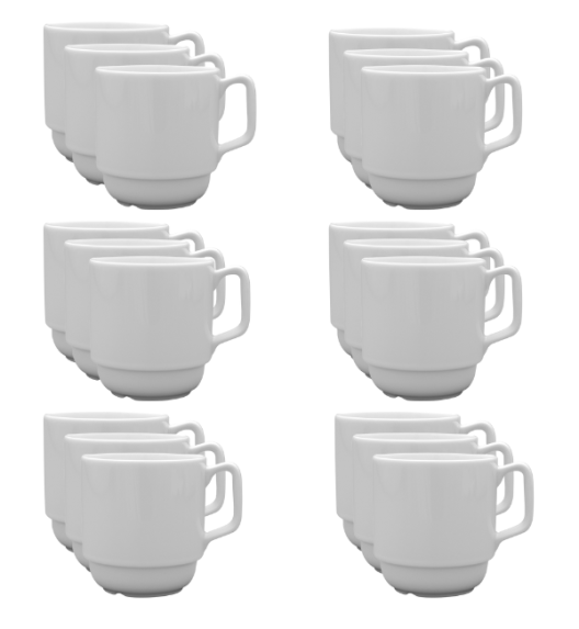 LUBIANA CORONA 0213 Kubek 280 ml | biała porcelana x 18 sztuk