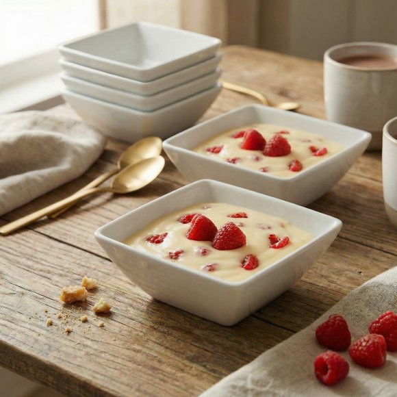 KAIA HOME FRAME Miska kwadratowa 12 cm / 300 ml 6 sztuk ceramika