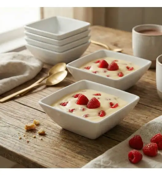 KAIA HOME FRAME Miska kwadratowa 12 cm / 300 ml 18 sztuk ceramika