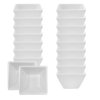 KAIA HOME FRAME Miska kwadratowa czarka 8 cm na przystawki / 100 ml 18 sztuk biała ceramika