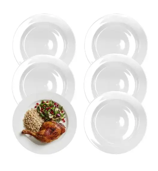 KAIA HOME BASIC Talerz obiadowy 28 cm / 12 sztuk biała ceramika