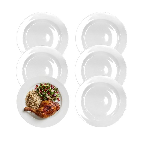 KAIA HOME BASIC Talerz obiadowy 28 cm / 18 sztuk biała ceramika