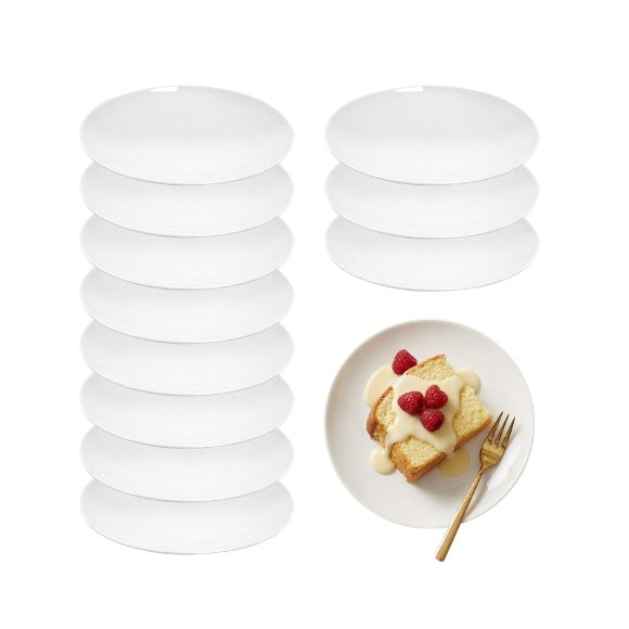 KAIA HOME BASIC Talerz deserowy 19 cm / 12 sztuk biała ceramika