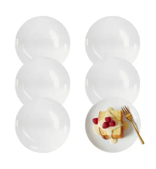 KAIA HOME BASIC Talerz deserowy 19 cm / 12 sztuk biała ceramika