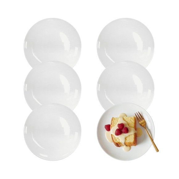 KAIA HOME BASIC Talerz deserowy 19 cm / 12 sztuk biała ceramika