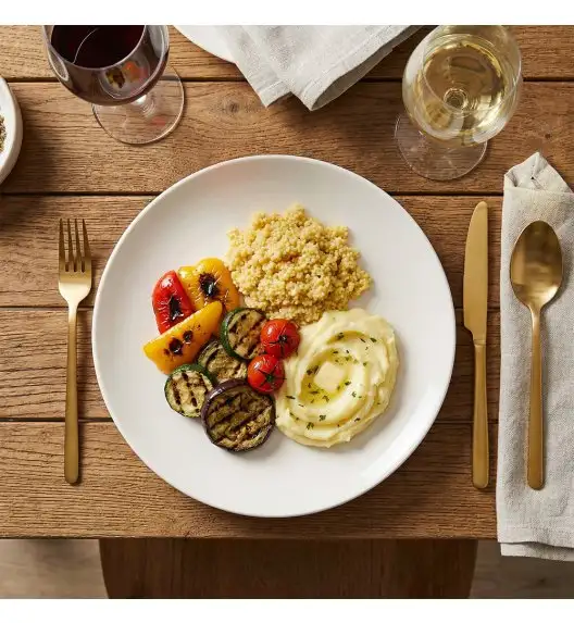 KAIA HOME AURA Talerz obiadowy 26,5 cm / 12 sztuk ceramika ecru