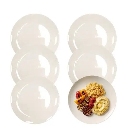 KAIA HOME AURA Talerz obiadowy 26,5 cm / 12 sztuk ceramika ecru