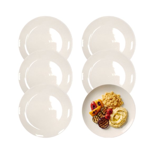 KAIA HOME AURA Talerz obiadowy 26,5 cm / 12 sztuk ceramika ecru