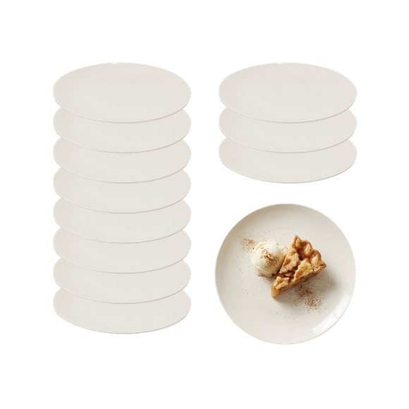 KAIA HOME AURA Talerz deserowy 19,5 cm / 12 sztuk ceramika ecru