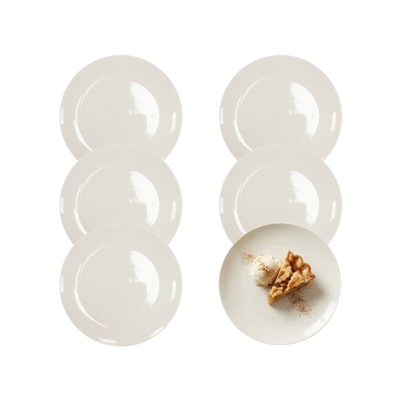 KAIA HOME AURA Talerz deserowy 19,5 cm / 12 sztuk ceramika ecru