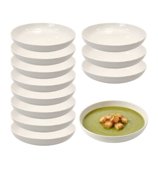 KAIA HOME AURA Talerz głęboki 21,5 cm / 12 sztuk ceramika ecru