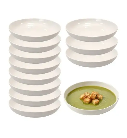 KAIA HOME AURA Talerz głęboki 21,5 cm / 12 sztuk ceramika ecru