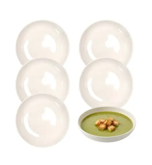 KAIA HOME AURA Talerz głęboki 21,5 cm / 12 sztuk ceramika ecru