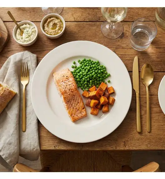 KAIA HOME AURA II Talerz obiadowy 26,5 cm / 12 sztuk ceramika ecru