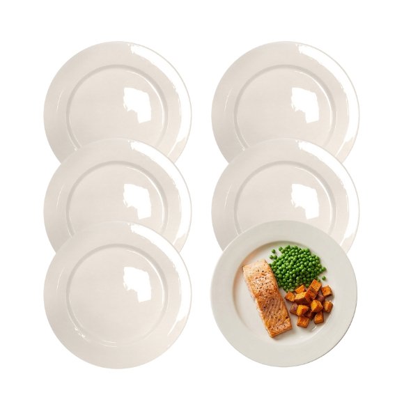 KAIA HOME AURA II Talerz obiadowy 26,5 cm / 12 sztuk ceramika ecru