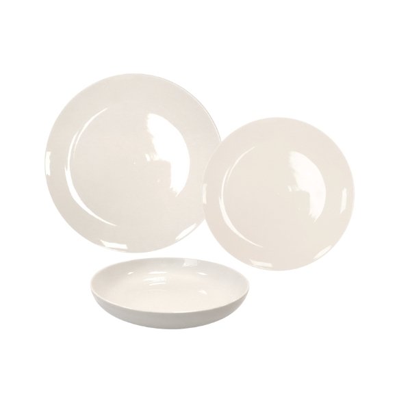 KAIA HOME AURA Serwis obiadowy 18 el 6 os / ceramika ecru
