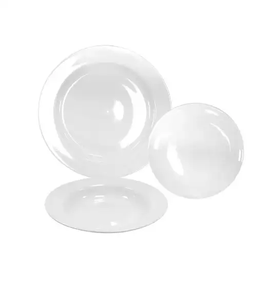 KAIA HOME BASIC Serwis obiadowy 18 el 6 os / biała ceramika