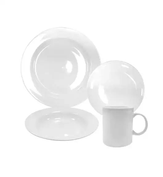 KAIA HOME BASIC Serwis obiadowy 24 el 6 os / biała ceramika