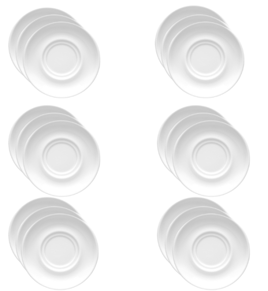 LUBIANA CORONA 0671 18x Spodek 14,5 cm pod filiżankę/bulionówkę | biała porcelana 