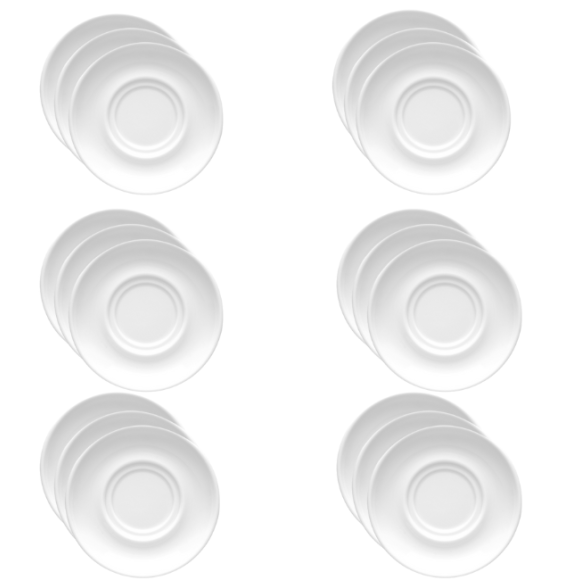 LUBIANA CORONA 0671 60x Spodek 14,5 cm pod filiżankę/bulionówkę | biała porcelana 