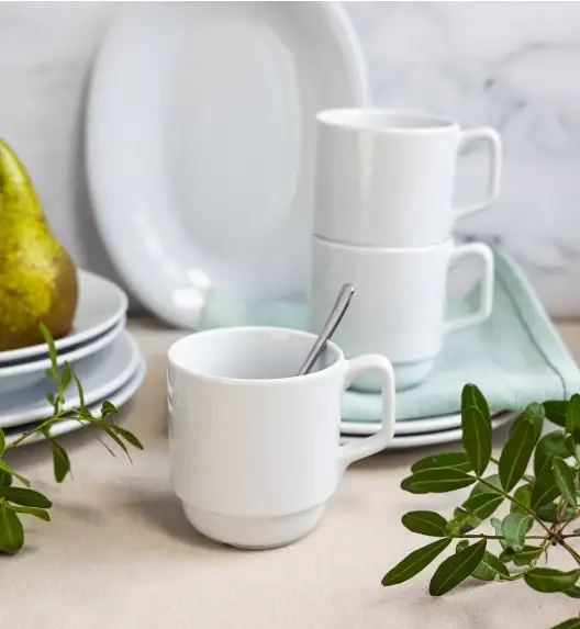 LUBIANA CORONA Serwis obiadowy 24 el dla 6 osób | biała porcelana 