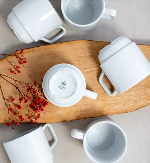 LUBIANA CORONA Serwis obiadowo - kawowy 48 el dla 6 osób | biała porcelana 