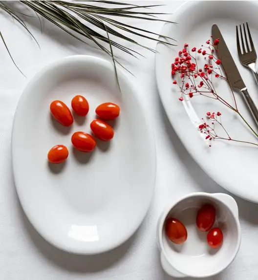 LUBIANA CORONA Serwis obiadowo - kawowy 50 el dla 6 osób | biała porcelana 