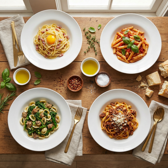 MG HOME ROMA ZESTAW 4 TALERZY PORCELANOWYCH DO MAKARONU 27 CM