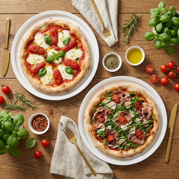 MG HOME NAPOLI ZESTAW 2 TALERZY PORCELANOWYCH DO PIZZY 30 CM