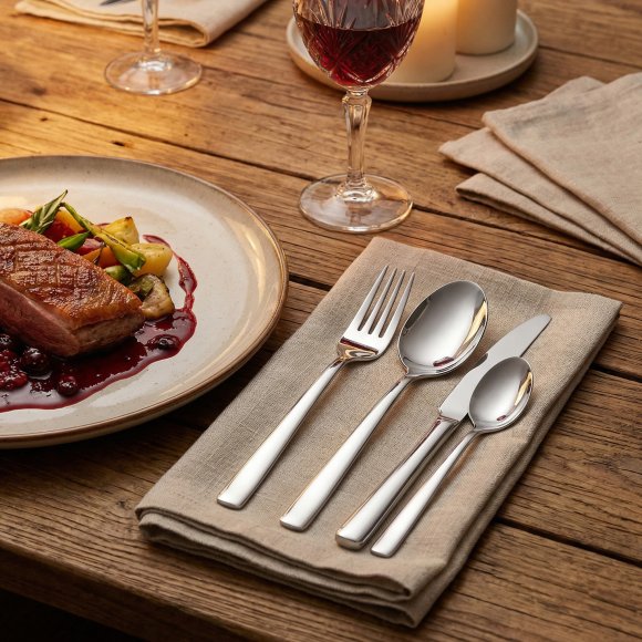 MG HOME ARYA SILVER ZESTAW SZTUĆCÓW ZE STALI NIERDZEWNEJ 24 EL / 6 OS