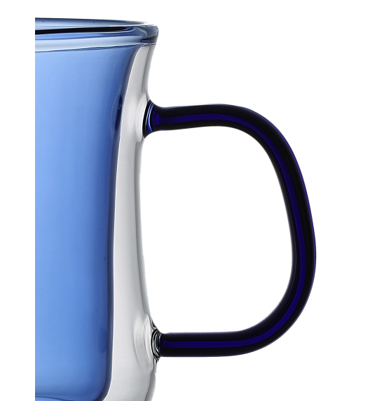 MG HOME DECO ZESTAW SZKLANEK KOLOROWYCH DOUBLE WALL Z KOLOROWYM UCHEM 2x300ML (NIEBIESKIE)