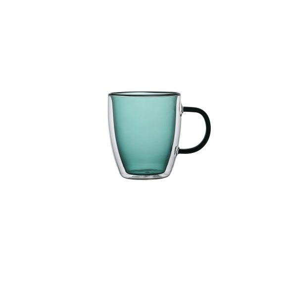 MG HOME DECO ZESTAW SZKLANEK KOLOROWYCH DOUBLE WALL Z KOLOROWYM UCHEM 2x300ML (ZIELONE)