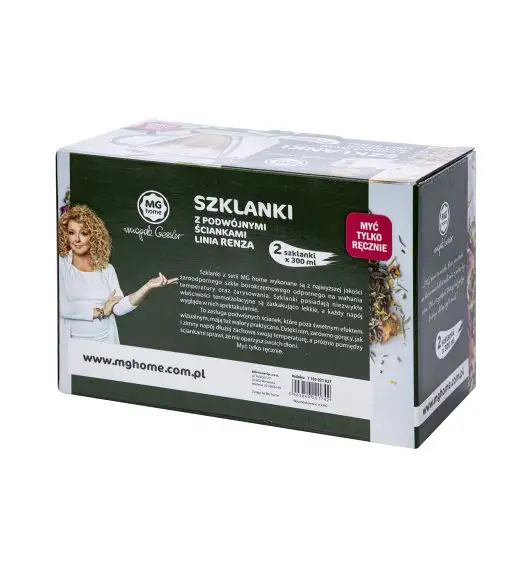 MG HOME RENZA Zestaw szklanek Latte 2x300 ml / borokrzemowe