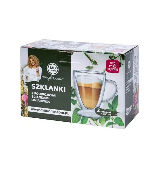 MG HOME RENZA Zestaw szklanek Latte 2x300 ml / borokrzemowe