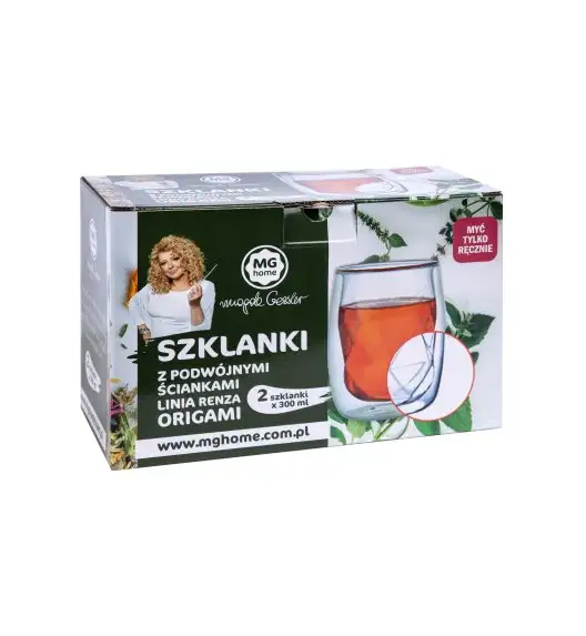 MG HOME Renza Origami Zestaw szklanek 2x300 ml / borokrzemowe