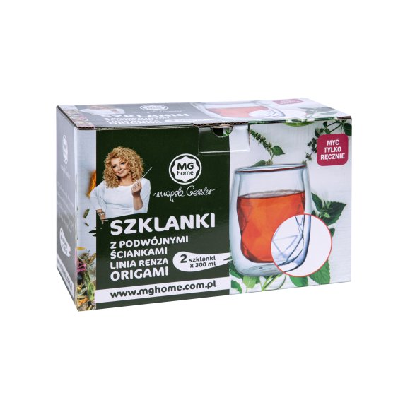 MG HOME Renza Origami Zestaw szklanek 2x300 ml / borokrzemowe