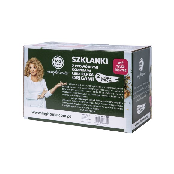 MG HOME Renza Origami Zestaw szklanek 2x300 ml / borokrzemowe