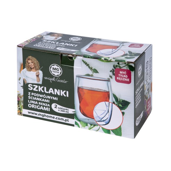 MG HOME Renza Origami Zestaw szklanek 2x300 ml / borokrzemowe