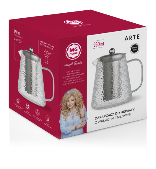 MG HOME ARTE ZAPARZACZ DO HERBATY 950 ML STALOWY WKŁAD