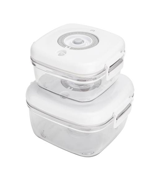 MG HOME CLEVER KITCHEN ZESTAW 4 POJEMNIKÓW HERMETYCZNYCH z pompką (BIAŁE)