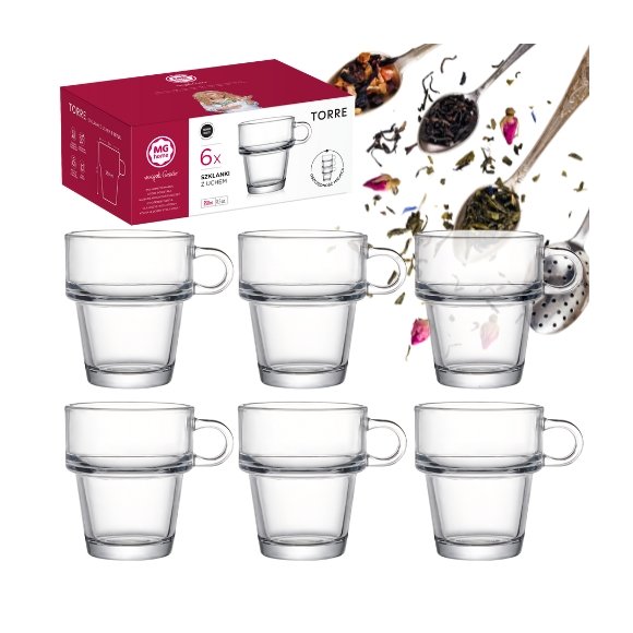 MG HOME TORRE ZESTAW SZKLANEK DO SZTAPLOWANIA 6x250 ML