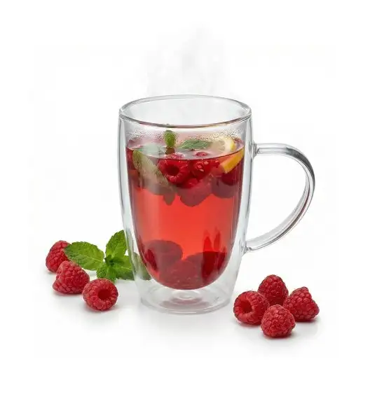 MG HOME RENZA Szklanka termiczna z uchem 350 ml / borokrzemowa