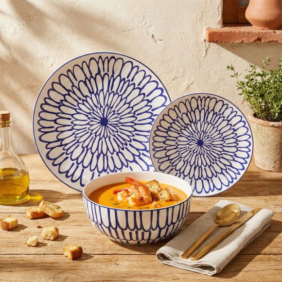 MG HOME FIORI ZESTAW OBIADOWY Z PORCELANY 12 EL. / 4 OS.