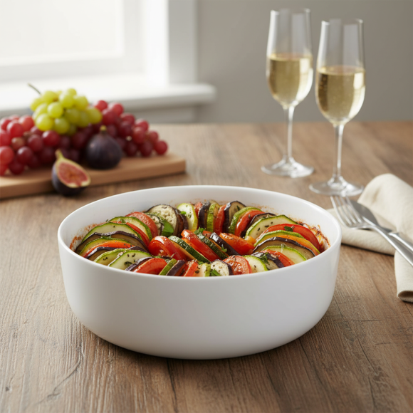 LUMINARC DIWALI WHITE Forma do pieczenia / Salaterka 18 cm | okrągła | szkło hartowane | N2945